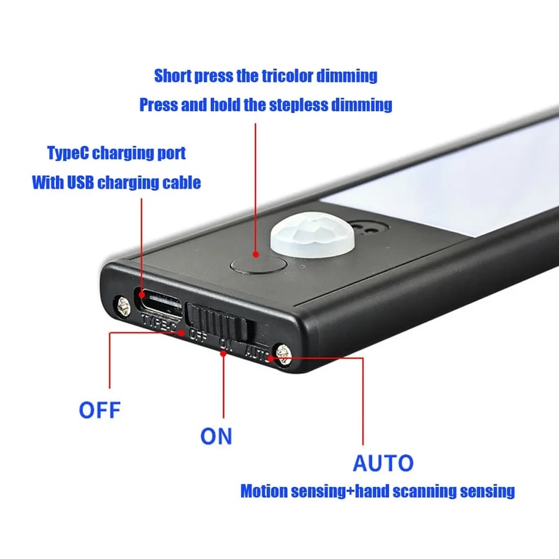 Wireless LED Night Light With Motion Wave Sensor Colors USB Rechargeable Dimmable Lamp For Room Bed 6