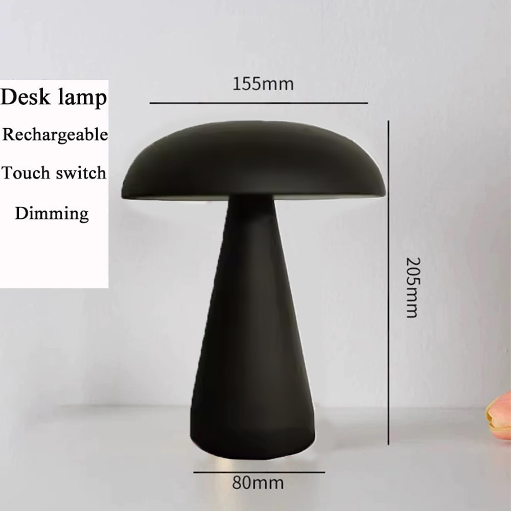 Retro Mushroom LED Table Lamp With Touch Sensor Rechargeable Bedside Reading Lights For Bedroom And 7
