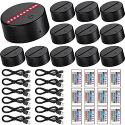 3d led lamp base with remote colors decorative light show usb stand for acrylic resin glass