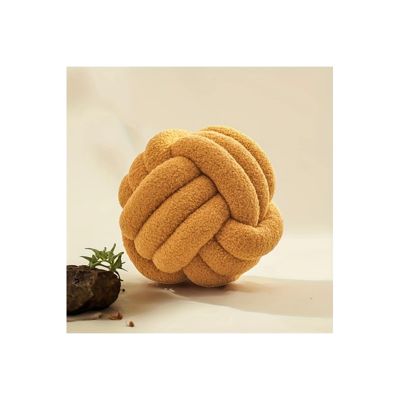 Knotted Woven Ball Pillow Cushion With Backrest For Sofa And Home Bedroom Decoration 7