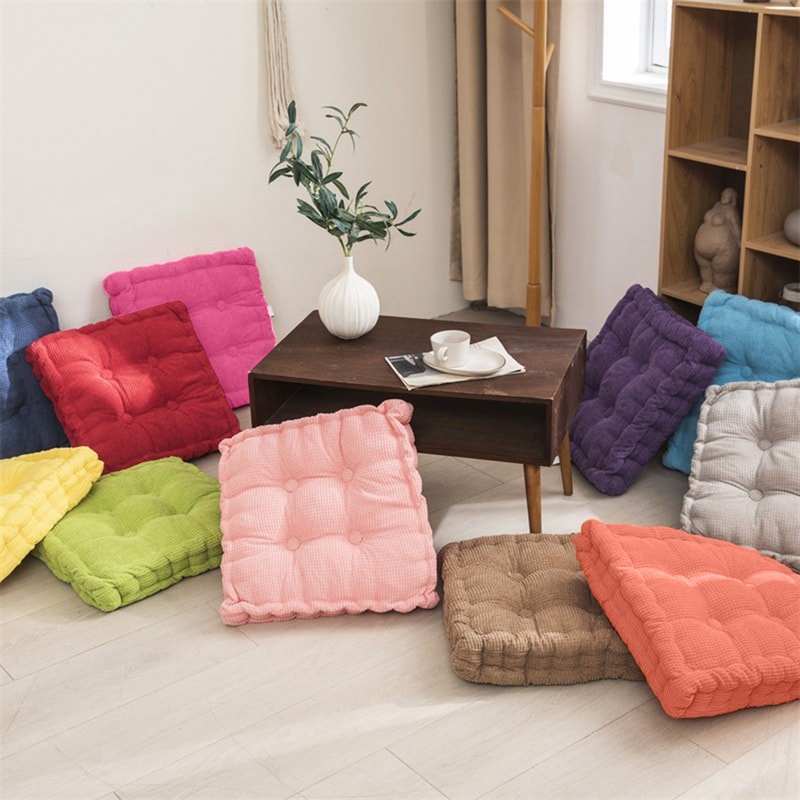 Solid Tufted Meditation Floor Square Pillow Cushions For Yoga Thick Pad Seating And Balcony Chair 1