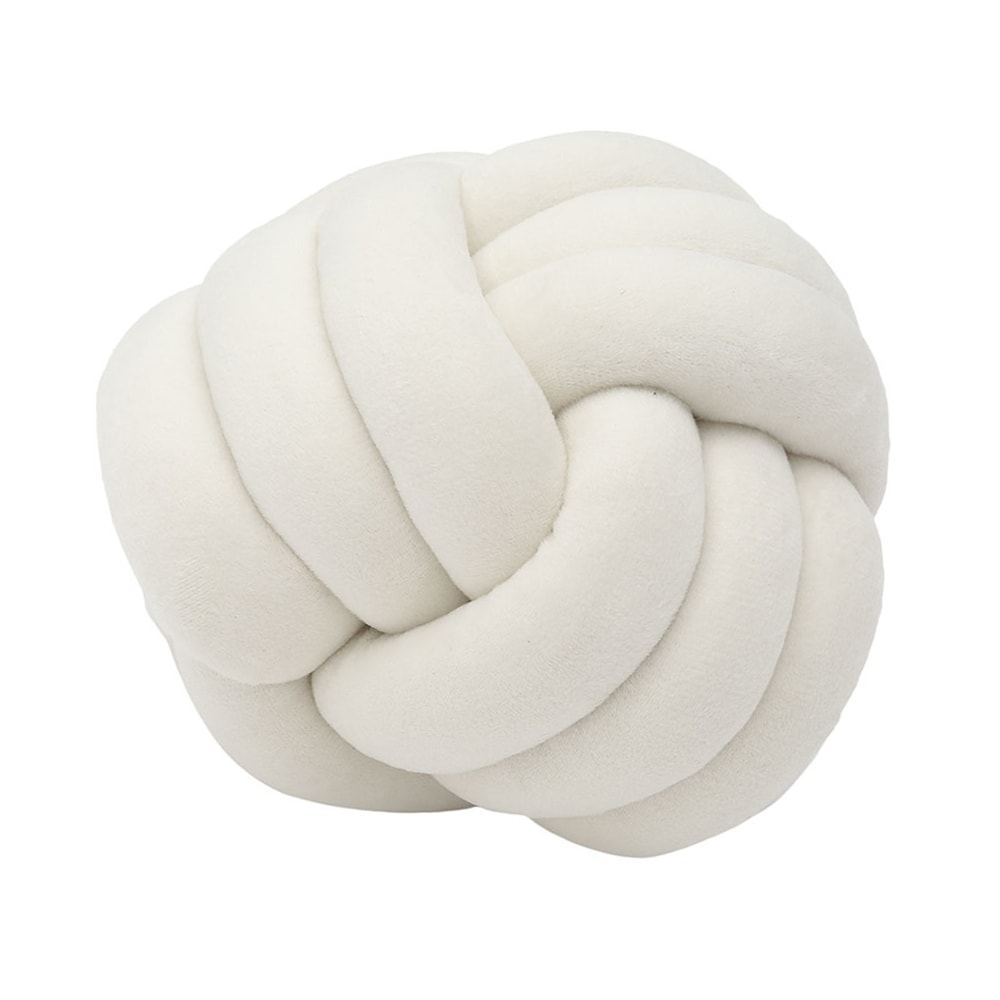 Ultra Soft Knotted Ball Throw Pillow Hand-woven Round Lamb Plush Pillow for Kids Sofa Living Room Decorative Bed Pillow
