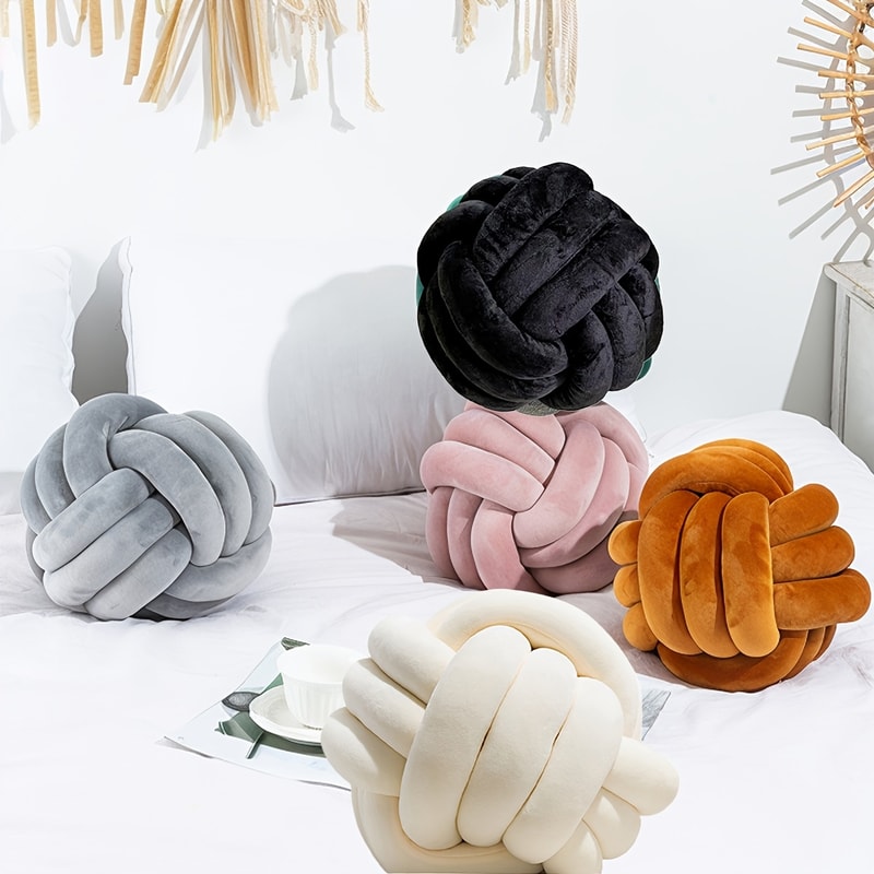Round Ball Pillows Soft Plush Knot Pillow Balls Decorative Throw Pillows For Home Decoration 3