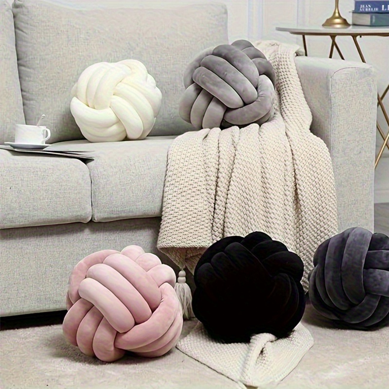 Round Ball Pillows Soft Plush Knot Pillow Balls Decorative Throw Pillows For Home Decoration 4