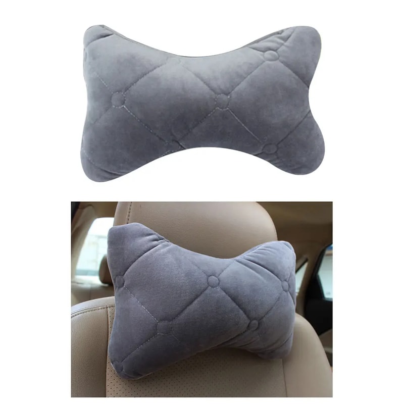 Breathable Velvet Car Seat Neck Pillow Memory Foam Headrest Neck Support Cushion 1