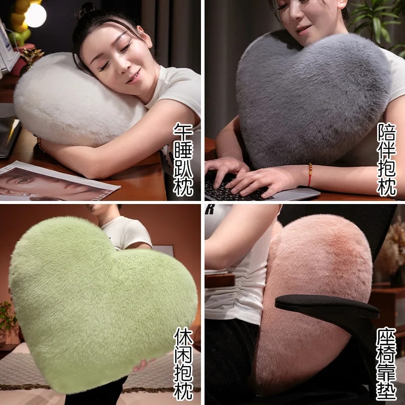 Solid Nordic Style Heartshaped Cushion Sofa Bed Back Cushion Soft Throw Pillow Bedside Cushion 3