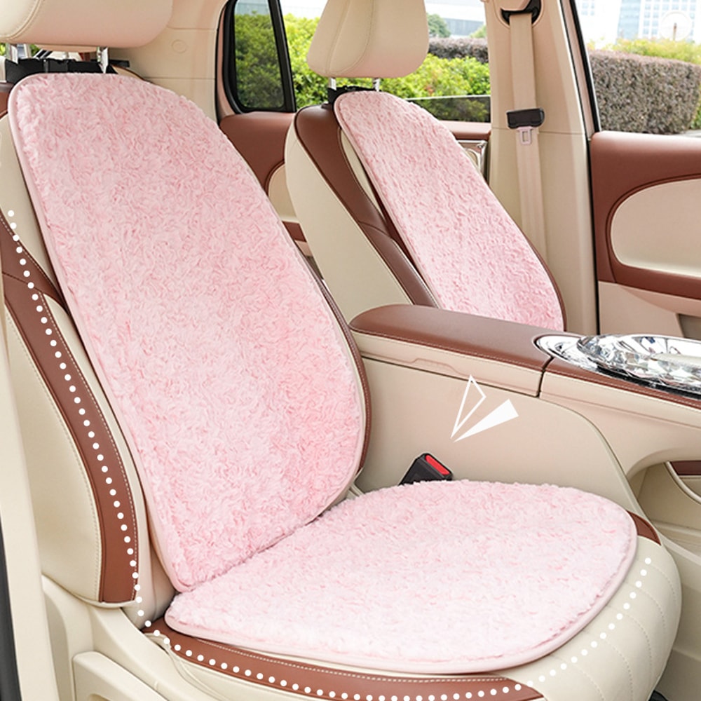 Simple Fashion Rose Plush Pink Car Cushion Autumn And Winter Warm Soft Comfortable Seat Cushion Uni 1