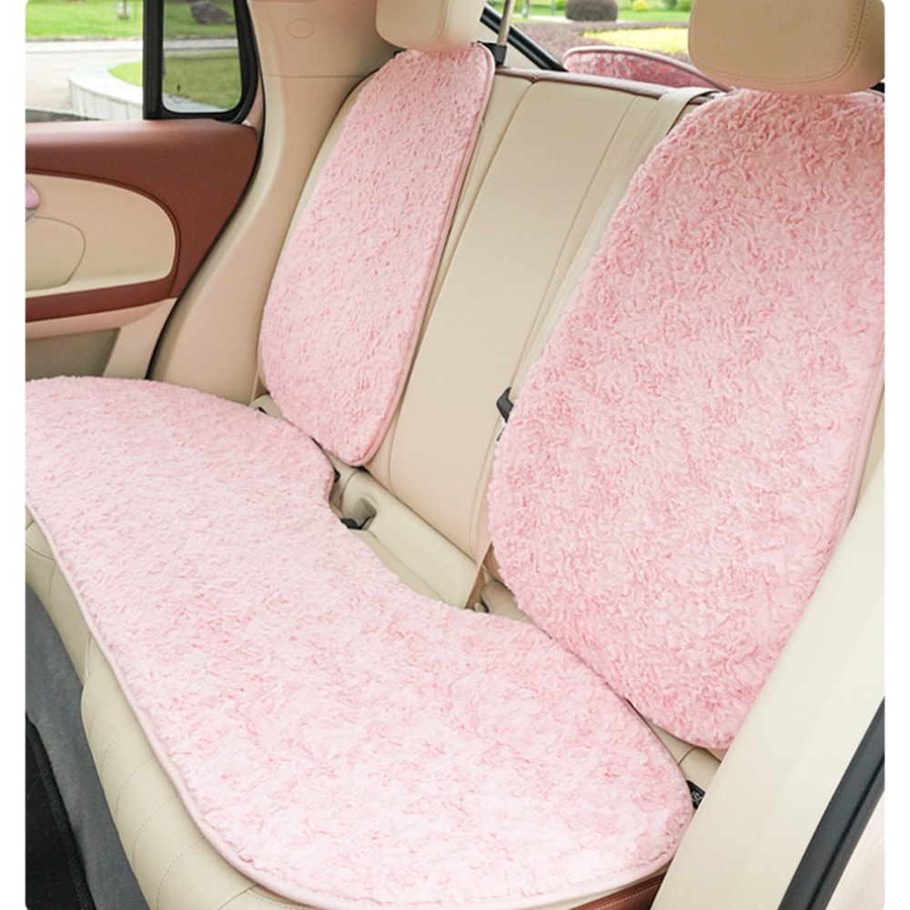 Simple Fashion Rose Plush Pink Car Cushion Autumn And Winter Warm Soft Comfortable Seat Cushion Uni 4