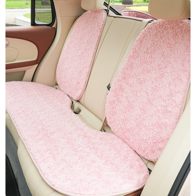 Simple Fashion Rose Plush Pink Car Cushion Autumn And Winter Warm Soft Comfortable Seat Cushion Uni 4