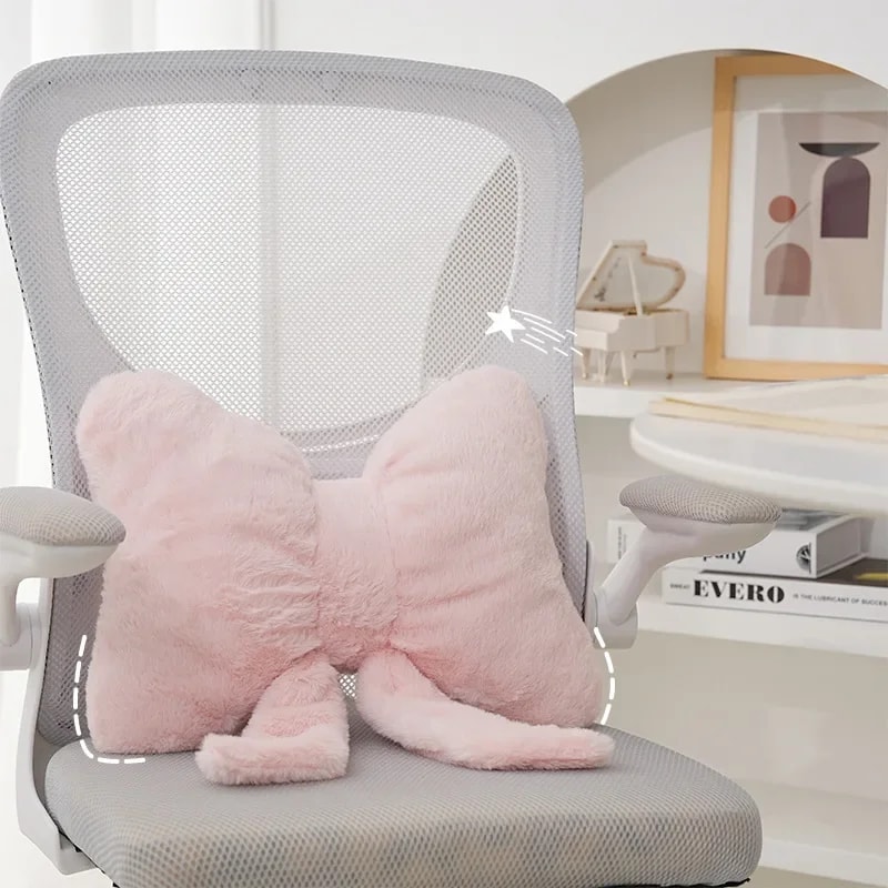Comfortable Car Seat Cushion With Ins Style Simple Bow Ribbon Sofa Pillow 0