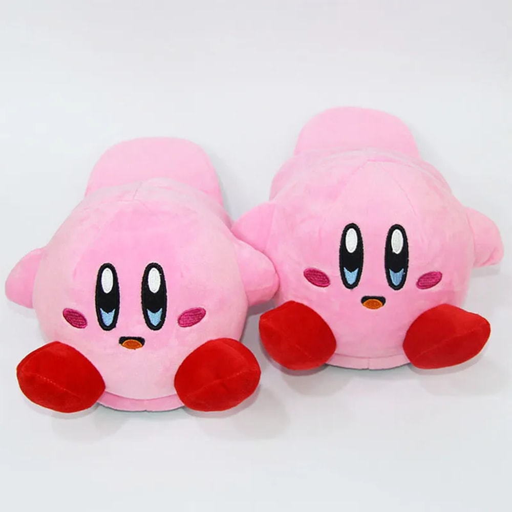 Winter Warm Anime Kirby Slippers Women Cartoon Cosplay Household Shoes Indoor Bedroom Kawaii Cotton Slippers