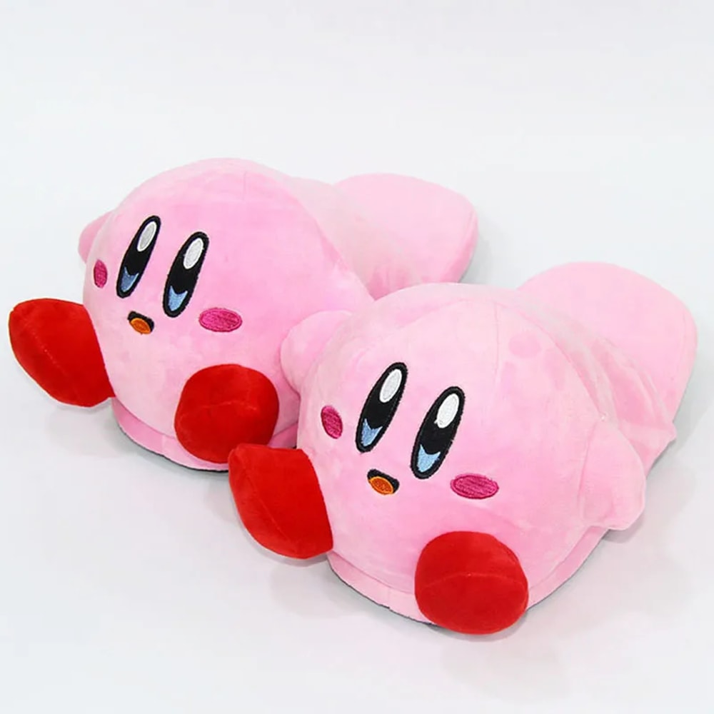 Winter Warm Anime Kirby Slippers Women Cartoon Cosplay Household Shoes Indoor Bedroom Kawaii Cotton Slippers