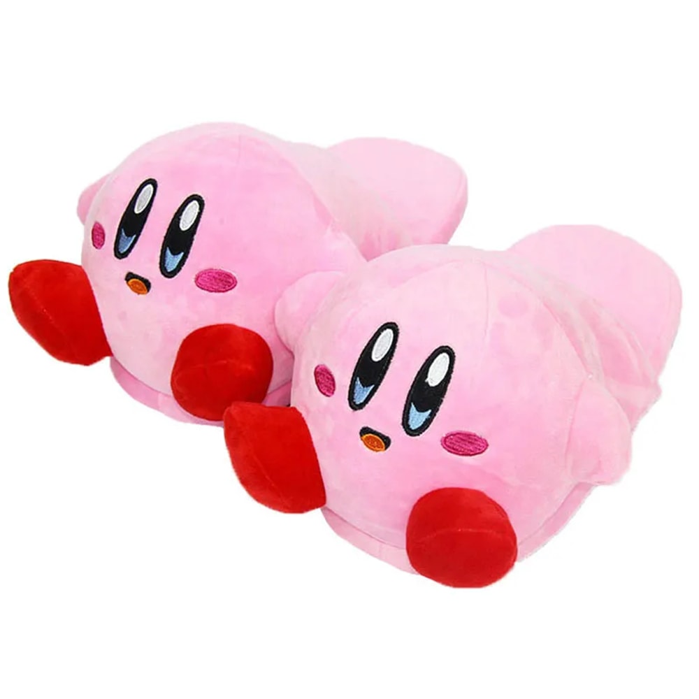 Winter Warm Anime Kirby Slippers Women Cartoon Cosplay Household Shoes Indoor Bedroom Kawaii Cotton Slippers