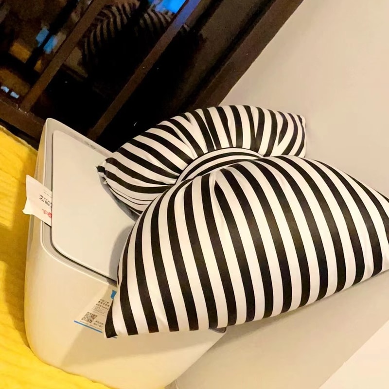 Stripe Bow Pillow Sofa Back Cushion Office Lumbar Pillow Photography Cushion 3