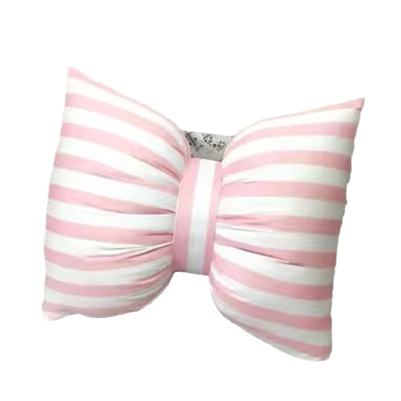 Stripe Bow Pillow Sofa Back Cushion Office Lumbar Pillow Photography Cushion 4