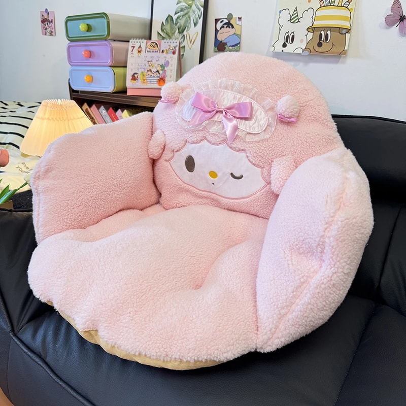 Cute Pink My Sweet Piano Plush Seat Cushion Fluffy Full Coverage Sitting Cushion For Bedroom Living 3