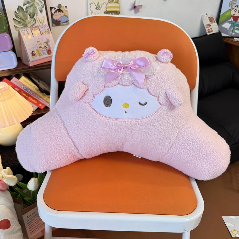 Cute Pink My Sweet Piano Plush Seat Cushion Fluffy Full Coverage Sitting Cushion For Bedroom Living 0