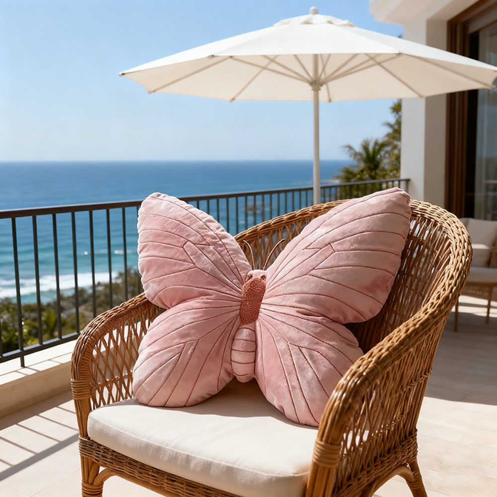 Cute Original Chair Cushion Simple Style Butterfly Shape Pillow Soft Pink Butterfly Pillow Home Dec 3