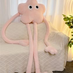 cartoon funny eyes pink star flower soft pillow cushion long leg arms for sofa car bedroom gift