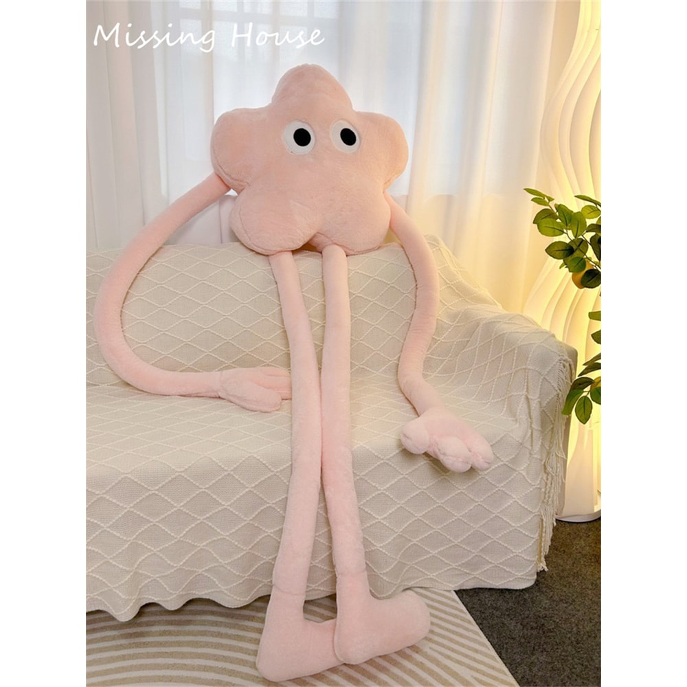 Cartoon Funny Eyes Pink Star Flower Soft Pillow Cushion Long Leg Arms For Sofa Car Bedroom Gift 5