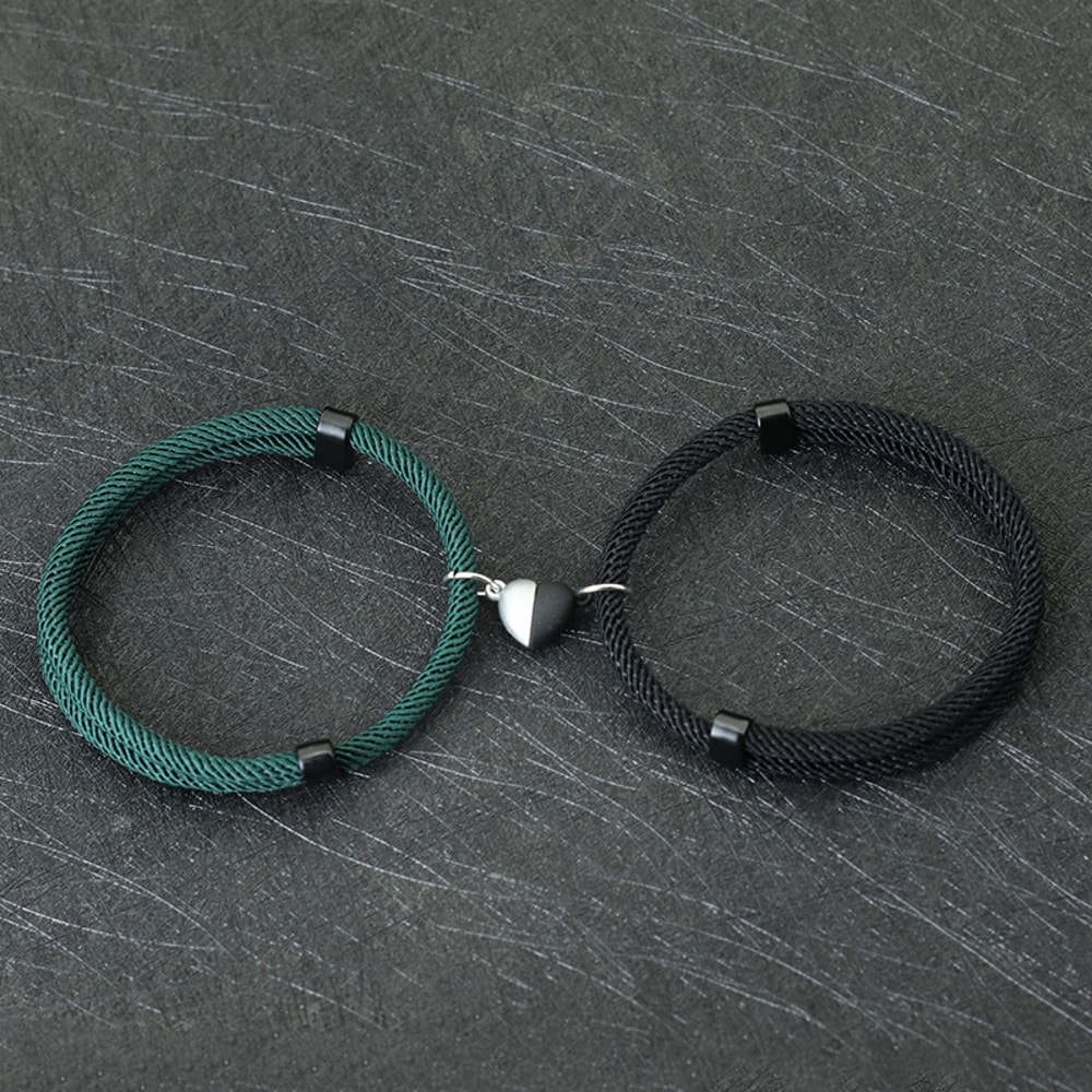 Magnetic Attraction Romantic Matching Couple Bracelet Adjustable Macrame Heart Distance Paired Brac 5