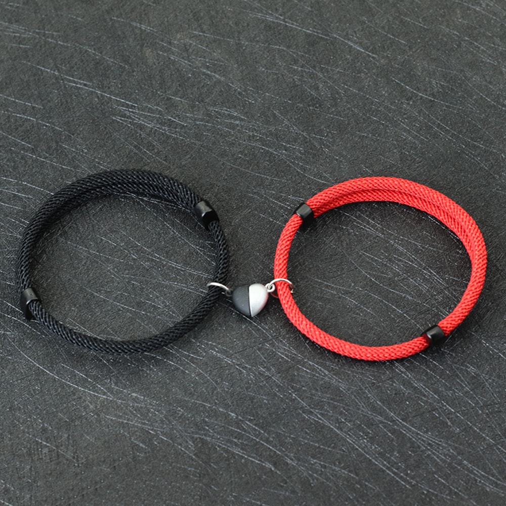 Magnetic Attraction Romantic Matching Couple Bracelet Adjustable Macrame Heart Distance Paired Brac 8