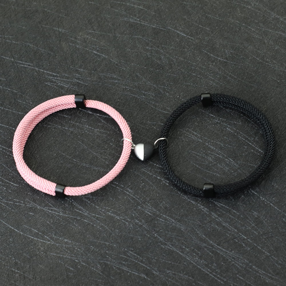 Magnetic Attraction Romantic Matching Couple Bracelet Adjustable Macrame Heart Distance Paired Brac 10