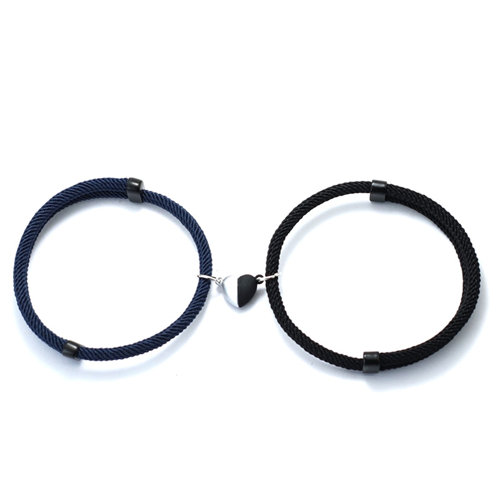 Magnetic Attraction Romantic Matching Couple Bracelet Adjustable Macrame Heart Distance Paired Brac 11