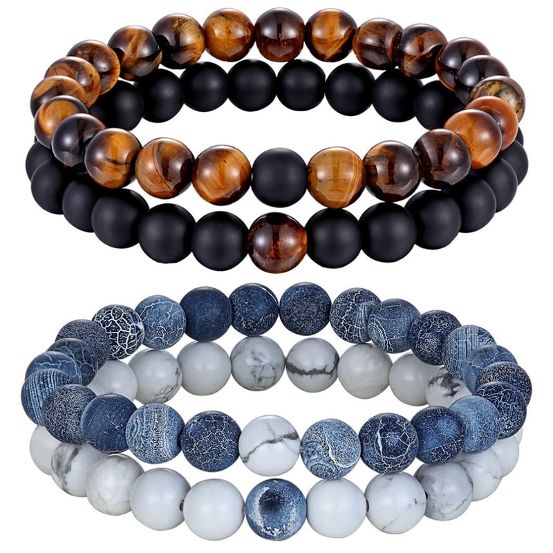 Natural Stone Yoga Bead Bracelet For Men Women Couples Distance Friendship Gift 0