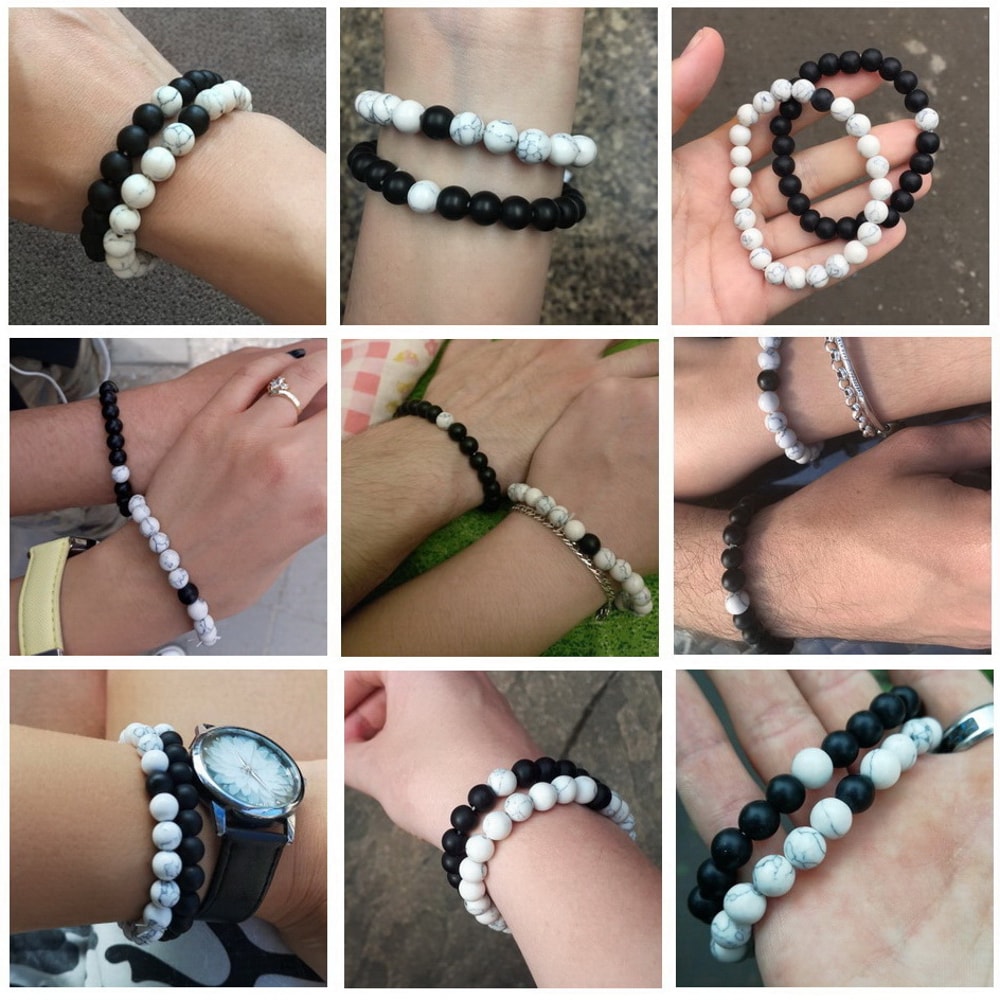 Natural Stone Yoga Bead Bracelet For Men Women Couples Distance Friendship Gift 4