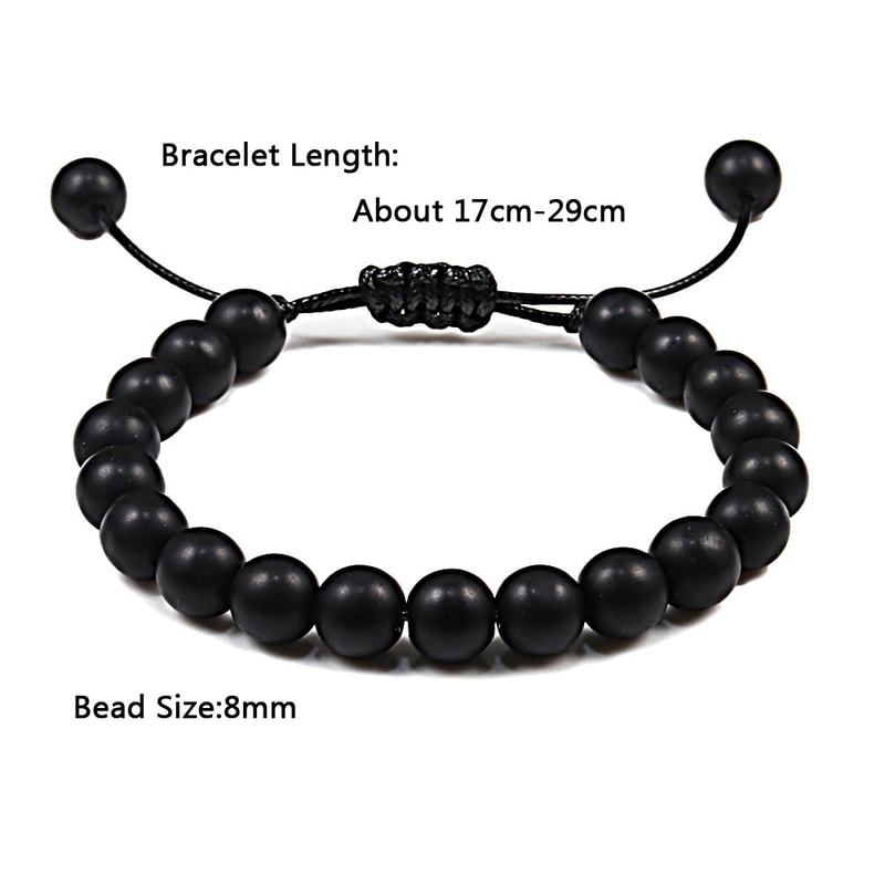 Natural Tiger Eye Beaded Bracelet Personalized Volcanic Stone Howlite Onyx Adjustable Chain For Men 4