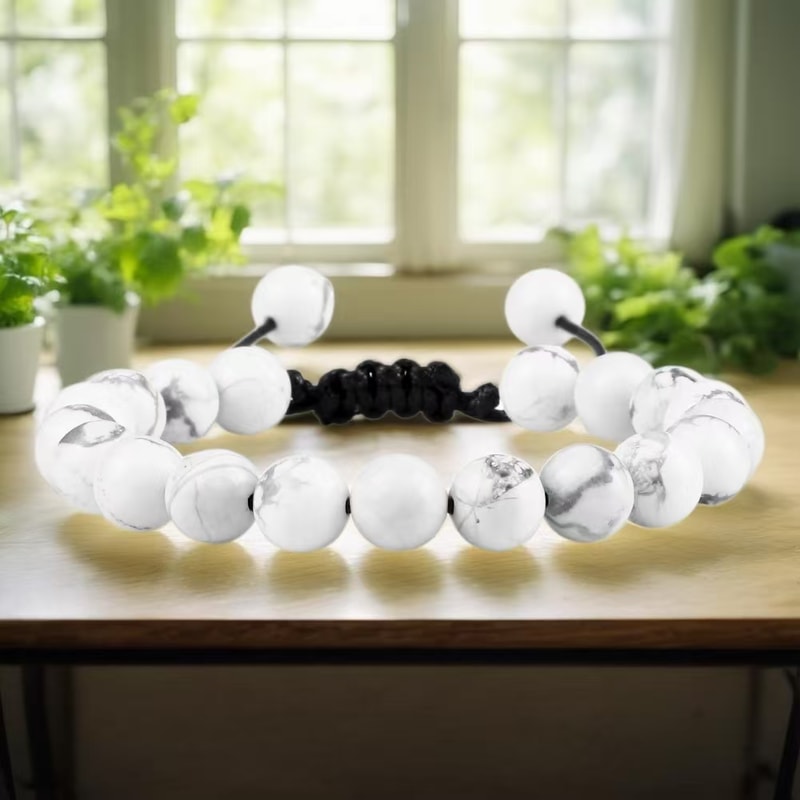 Natural Tiger Eye Beaded Bracelet Personalized Volcanic Stone Howlite Onyx Adjustable Chain For Men 3