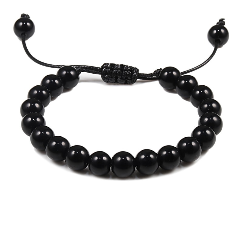 Natural Tiger Eye Beaded Bracelet Personalized Volcanic Stone Howlite Onyx Adjustable Chain for Men and Women Couple