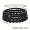 Wood Lava Rock Beads Elastic Bracelet Set For Men Women Black Volcanic Stone Couple Friends Punk Je 6