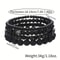 Wood Lava Rock Beads Elastic Bracelet Set For Men Women Black Volcanic Stone Couple Friends Punk Je 6