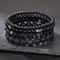 Wood Lava Rock Beads Elastic Bracelet Set For Men Women Black Volcanic Stone Couple Friends Punk Je 3