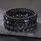 Wood Lava Rock Beads Elastic Bracelet Set For Men Women Black Volcanic Stone Couple Friends Punk Je 3