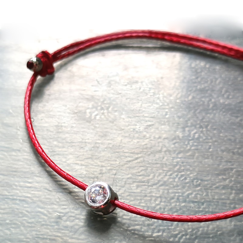 Sterling Silver Red Thread Bracelet for Women Minimalist Silver Long Rope Bracelet for Hand