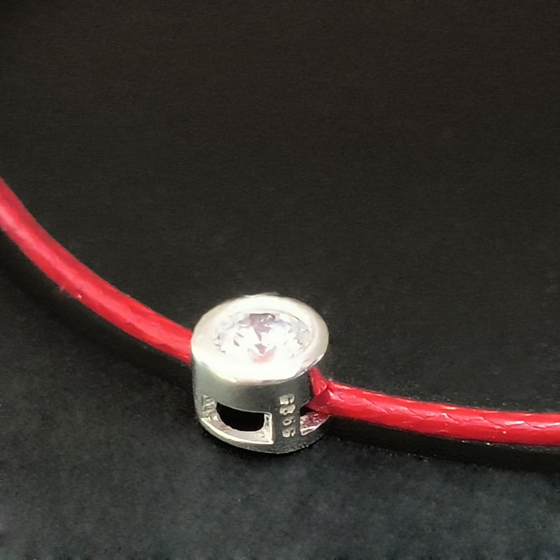 Sterling Silver Red Thread Bracelet for Women Minimalist Silver Long Rope Bracelet for Hand