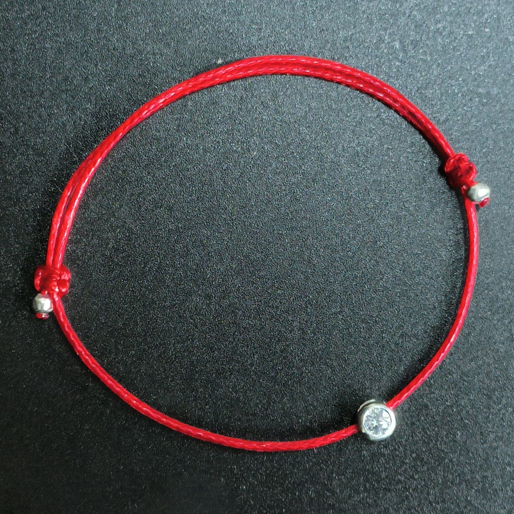 Sterling Silver Red Thread Bracelet for Women Minimalist Silver Long Rope Bracelet for Hand