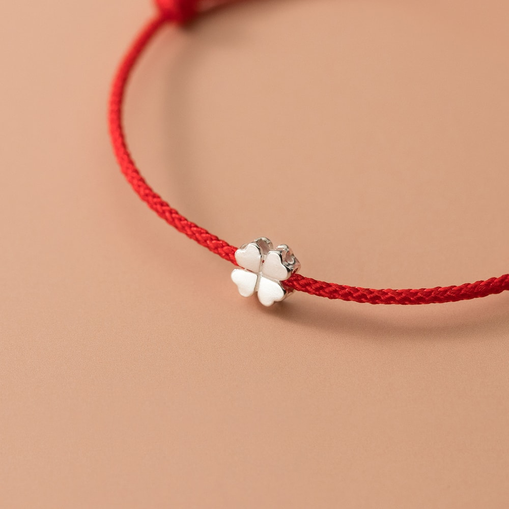 Sterling Silver Flower Red Thread Rope Bracelets Jewelry Line String Bracelets For Women Student 3