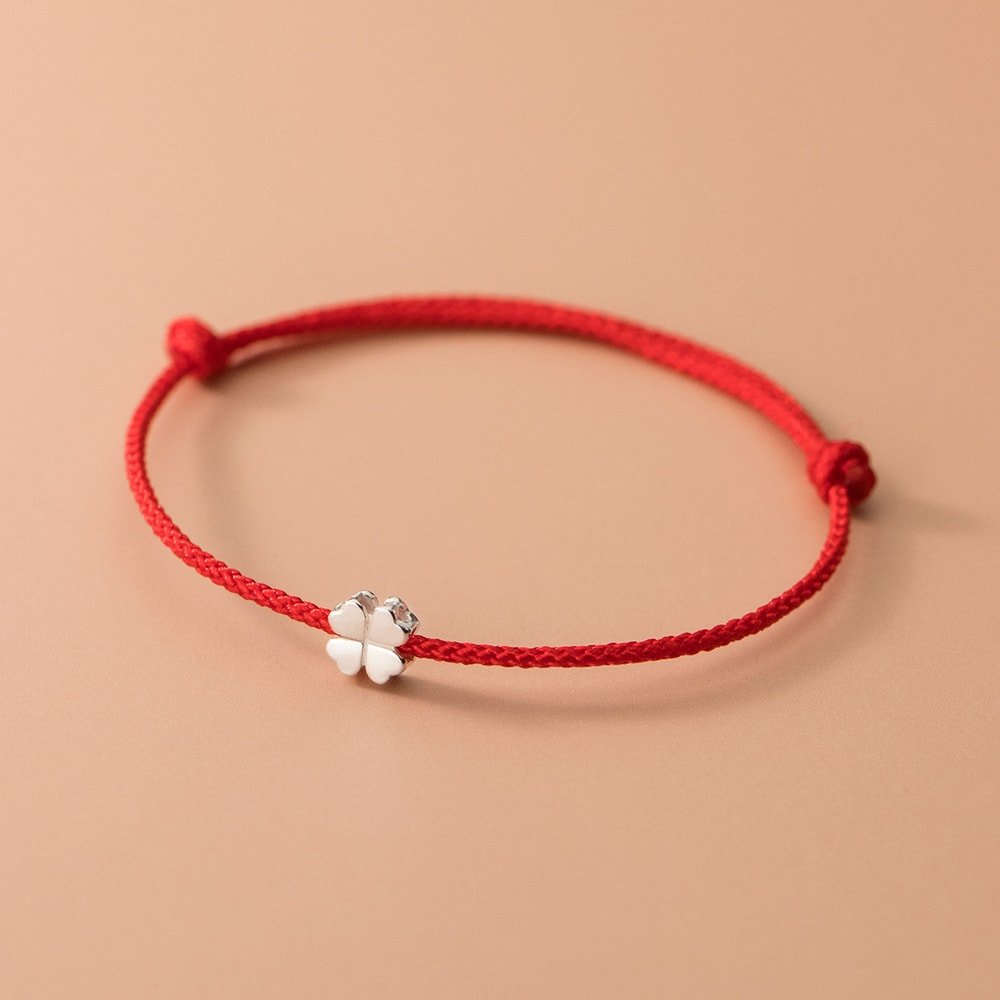 Sterling Silver Flower Red Thread Rope Bracelets Jewelry Line String Bracelets For Women Student 4