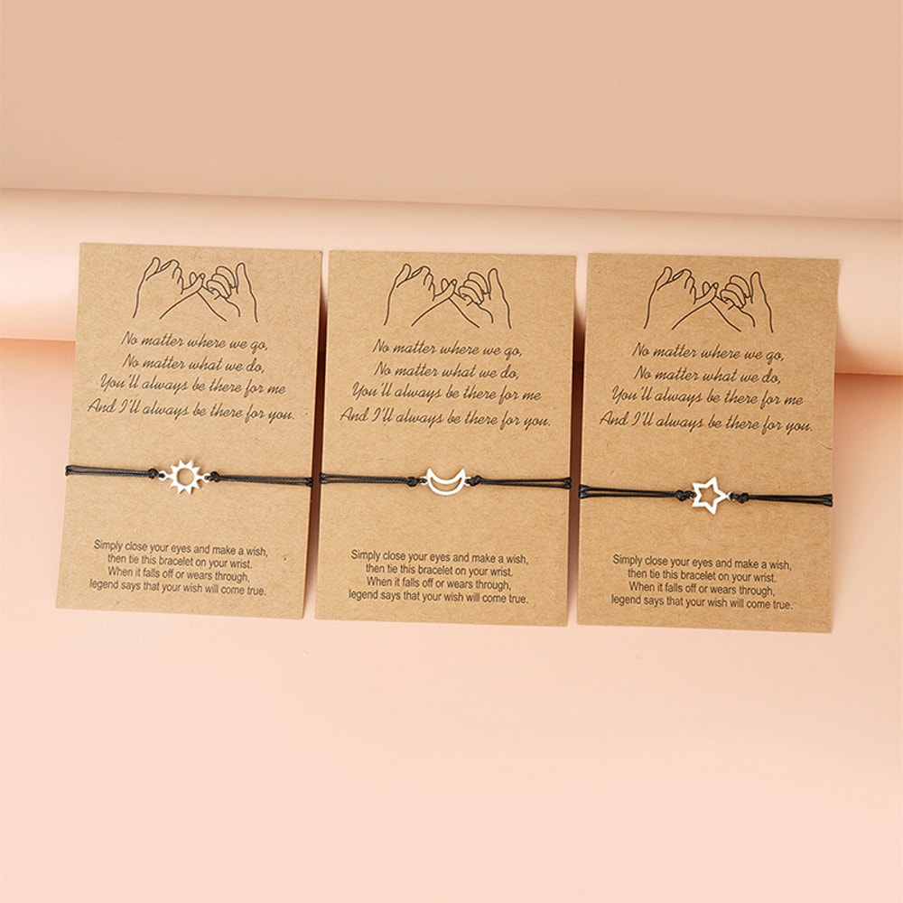 Long Distance Relationship Promise Bracelet Friendship Card Bracelets for Best Friends Sisters Party Gift
