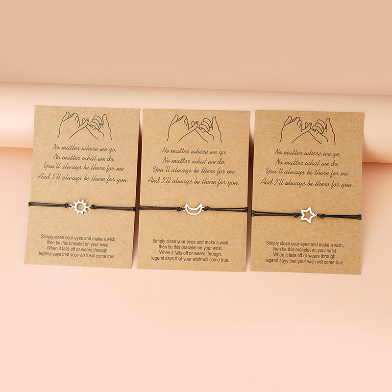 Long Distance Relationship Promise Bracelet Friendship Card Bracelets for Best Friends Sisters Party Gift