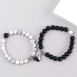 natural stone heart magnet distance couple bracelets beads friendship fashion jewelry gift