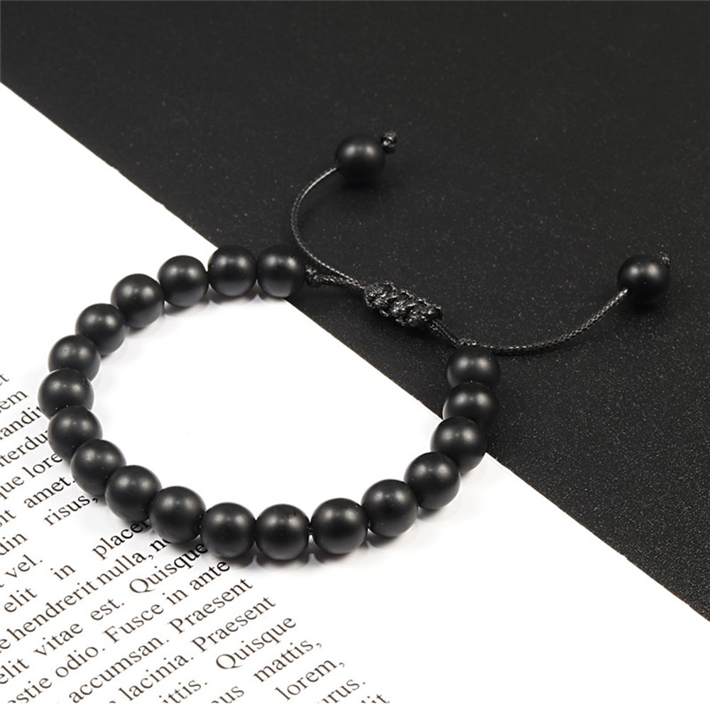 Beads Adjustable Couples Bracelets Black White Macrame Lovers Bracelet For Men Women Distance Jewel 4