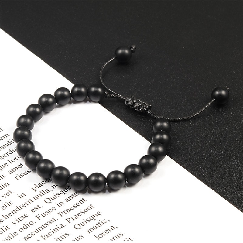 Beads Adjustable Couples Bracelets Black White Macrame Lovers Bracelet For Men Women Distance Jewel 4