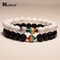 Rainbow LGBT Natural Frosted Stone Bracelet for Male Female Distance Couples Yoga Meditation Armband Jewelry