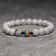 Rainbow LGBT Natural Frosted Stone Bracelet for Male Female Distance Couples Yoga Meditation Armband Jewelry