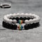Rainbow LGBT Natural Frosted Stone Bracelet for Male Female Distance Couples Yoga Meditation Armband Jewelry
